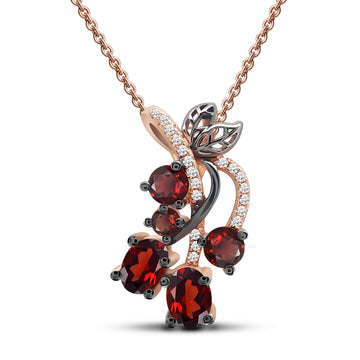 A Symphony of Stars Natural Garnet Sterling Silver Necklace